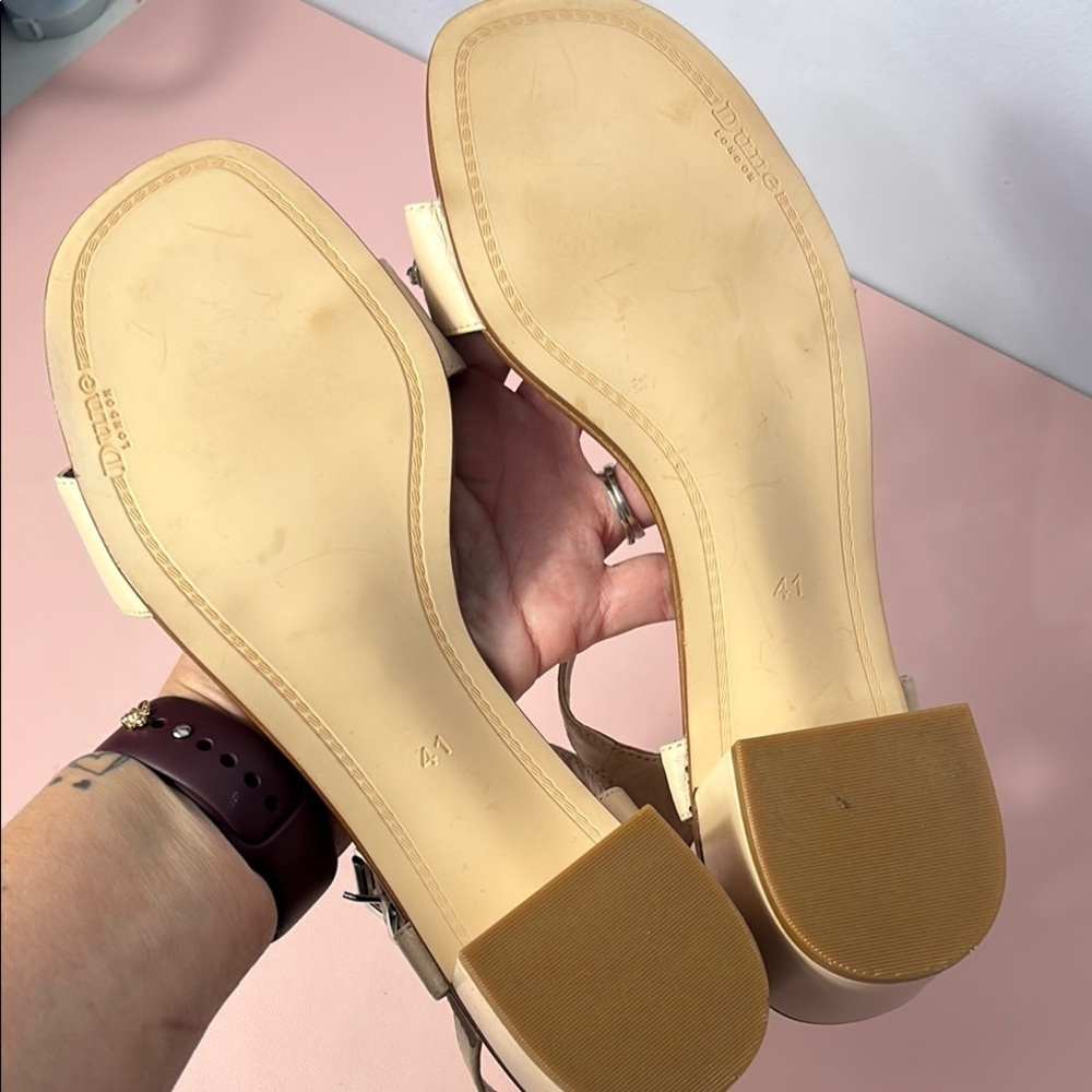 Dune London Beige Embellished Women's Sandals - Picture 7 of 12